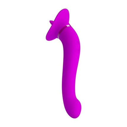 Faust Licking Vibrator USB in vibrant pink with dual-stimulation design for versatile pleasure.
