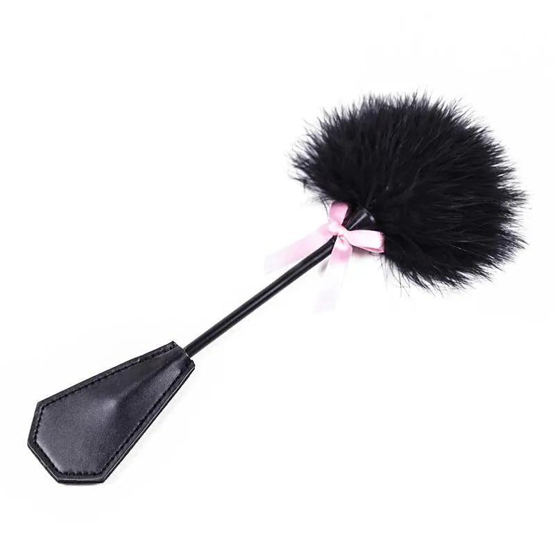 Feather Tickler and Paddle 2 in 1 29 cm Black - secretsextoys.store