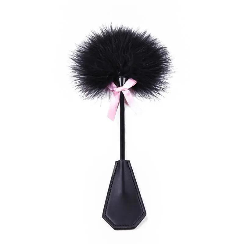 Feather Tickler and Paddle 2 in 1 29 cm Black - secretsextoys.store