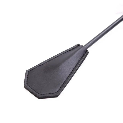Feather Tickler and Paddle 2 in 1 29 cm Black dual-ended pleasure tool with leather paddle close-up from BDSM line.