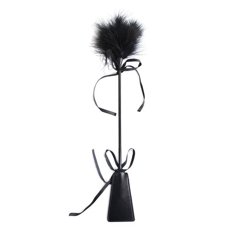 Feather Tickler and Paddle 49 cm Black - secretsextoys.store