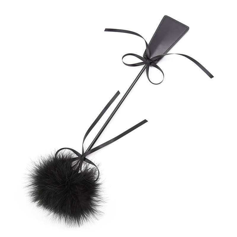 Feather Tickler and Paddle 49 cm Black - secretsextoys.store