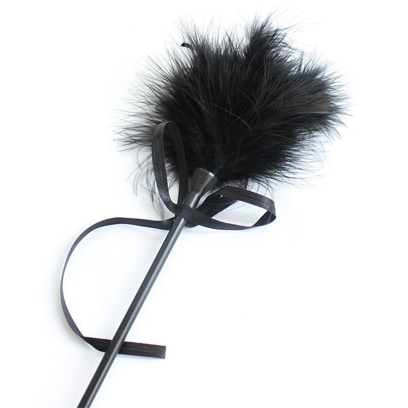 Feather Tickler and Paddle 49 cm Black - secretsextoys.store