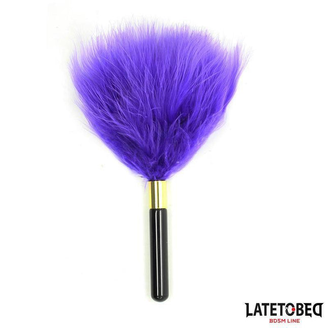 Feather Tickler Mini Purple 18cm with ergonomic handle for sensory play
