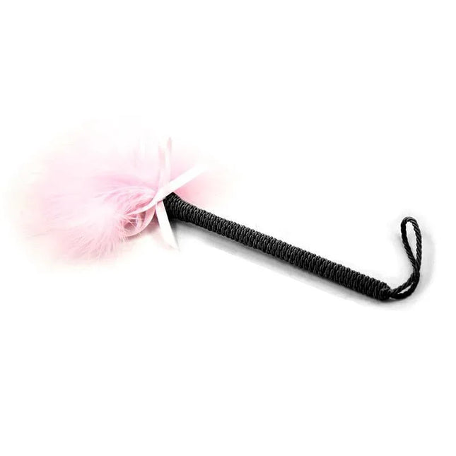 Feather Tickler with Bow 25 cm Pink elegant and playful intimate accessory with soft feathers and textured handle for sensory exploration.
