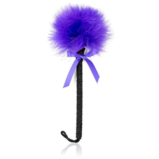 Feather Tickler with Bow 25 cm Purple from Latetobed BDSM Line for sensual teasing and full-body sensations, designed for couples or solo play.