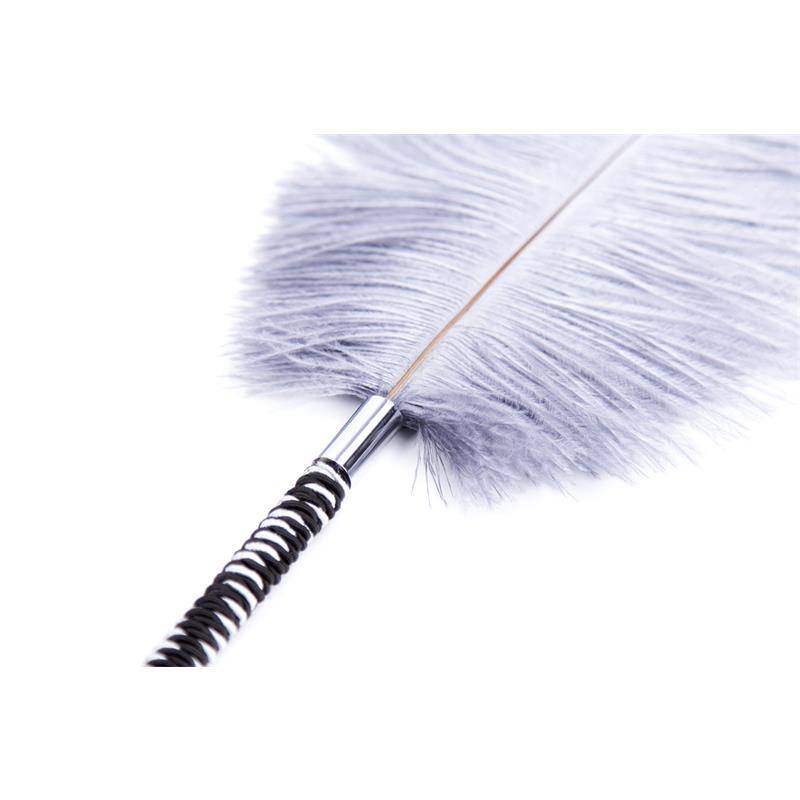 Feather Tickler with Wrapped 46 cm Black/White - secretsextoys.store