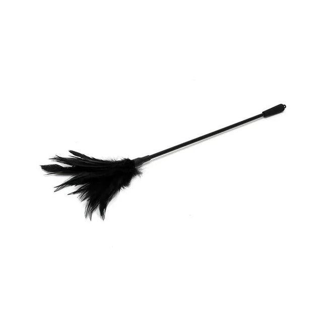 Feather Tickler intimate tool with black feathery end for sensual exploration and foreplay.