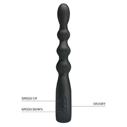 Federer Anal Stimulator with Vibration - sleek black design with 12-function vibration modes for versatile stimulation and satisfaction