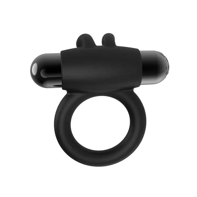 Fermax Vibrating Ring with Rabbit USB Silicone Black - secretsextoys.store