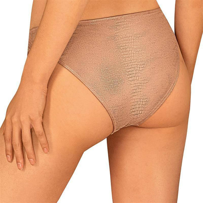 Filipines Panties with snake print in beige and luxe front ornament