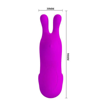 Finger Bunny Sleeve USB Silicone in vibrant purple, showcasing dimensions 9.4 cm x 3 cm, made from premium silky-smooth silicone.