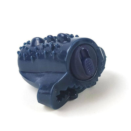 Finger Ring with Vibration Blue compact vibrator with textured design for enhanced stimulation.