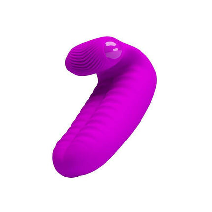 Finger Sleeve Abbott Pink, soft silicone vibrating finger cover for stimulation and massage, premium ABS interior for safety.