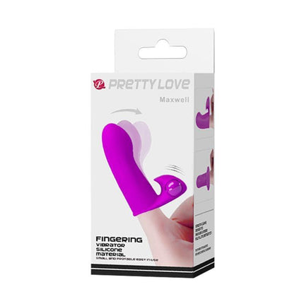 Finger sleeve Stimulator Maxwell Pink packaging showcasing vibrant design and features for enhanced pleasure.