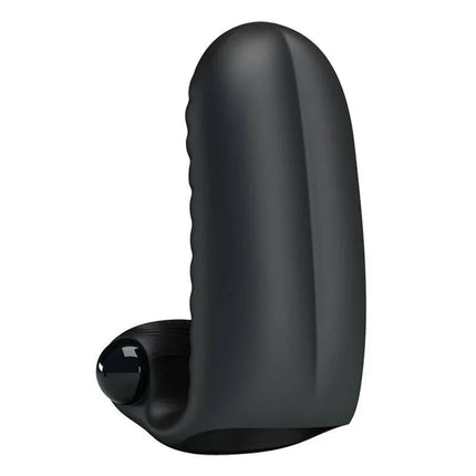Finger Sleeve with vibration Abbott Black, body-safe silicone and ABS material, discreet design for intimate moments and stimulation.