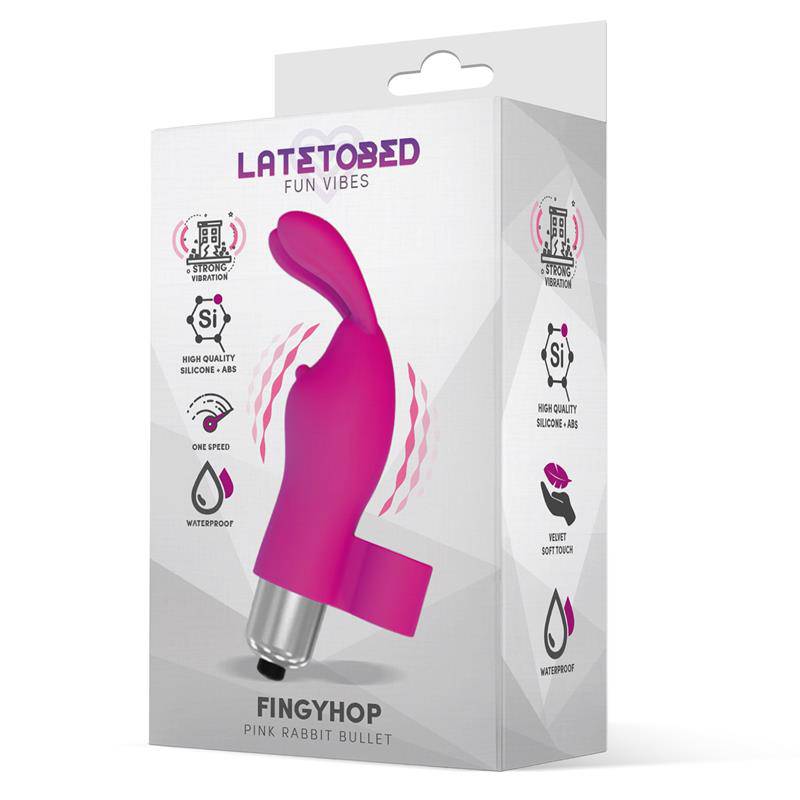 Fingyhop Vibrating Bullet with Rabbit Silicone Pink - secretsextoys.store