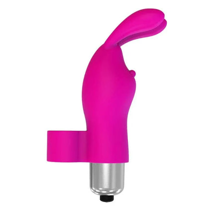 Fingyhop Vibrating Bullet with Rabbit Silicone Pink, compact stimulator with bunny ears for targeted pleasure.