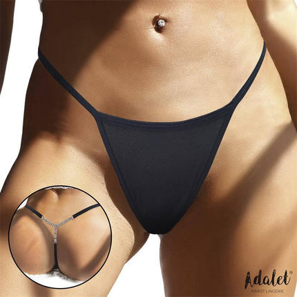 Close-up of Fiona Thong with rhinestones at the Back, highlighting sleek design for women with morning-to-night comfort, available in S-M, L-XL sizes.