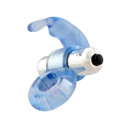 Firey Vibrating Penis Ring with Rabbit Blue featuring powerful pulses and external clitoral stimulation in a soft, blue design.