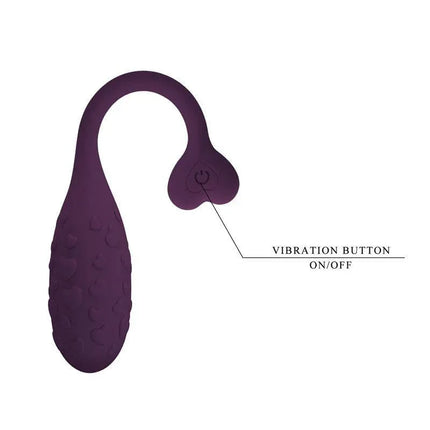 Fisherman Vibrating Egg with App in purple silicone showing vibration button for discreet app-controlled pleasure.
