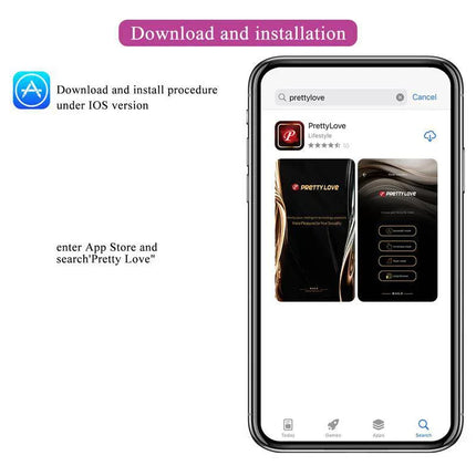 Fisherman Vibrating Egg with App download and installation instructions on smartphone screen