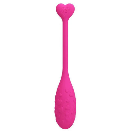 Pink Fisherman Vibrating Egg with App, featuring heart-shaped design and textured body for seamless app-controlled pleasure.