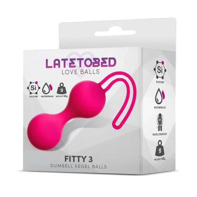 Fitty 3 - Dumbbell Kegel Balls 62 gr in packaging, silicone vaginal and pelvic floor exercise balls.