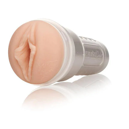 Fleshlight Girls Eva Lovia Sugar with textured sleeve in pearlescent case for enhanced realism and stylish storage.