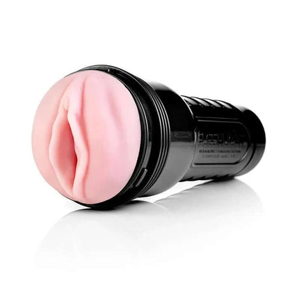 Fleshlight Pink Lady Original in flashlight-style case for lifelike experience, designed for first-time buyers, best-selling model.