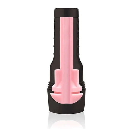 Fleshlight Pink Lady Original in black and pink flashlight-style case for lifelike experience and discreet storage.