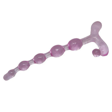 Flexible Anal Beads for Versatile Pleasure made of soft TPR with a flared handle for comfort and safety, suitable for anal and vaginal play.