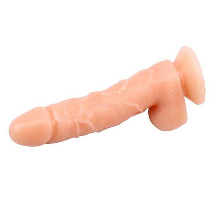 Flexible T-Skin Dildo with Suction Cup 7.7 Flesh featuring a lifelike texture and flexible spine for versatile pleasure.