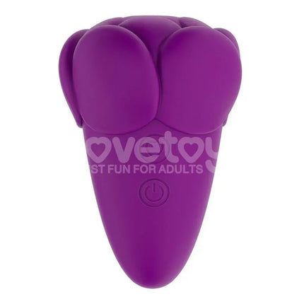 Flicker Stimulator flower-inspired purple vibrator with silicone exterior and 5 vibration patterns for intimate exploration.