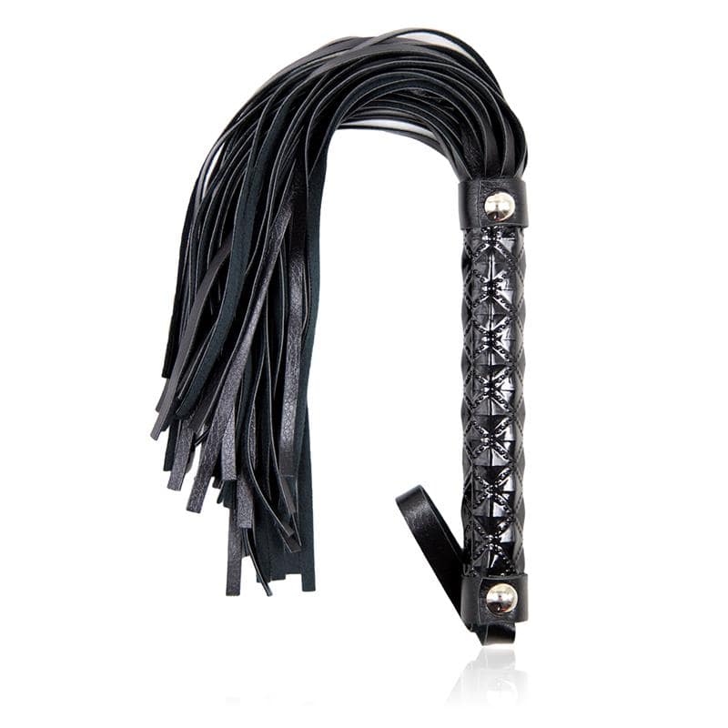 Flogger Diamond Pattern with Metal Hardware 39 cm Black - secretsextoys.store