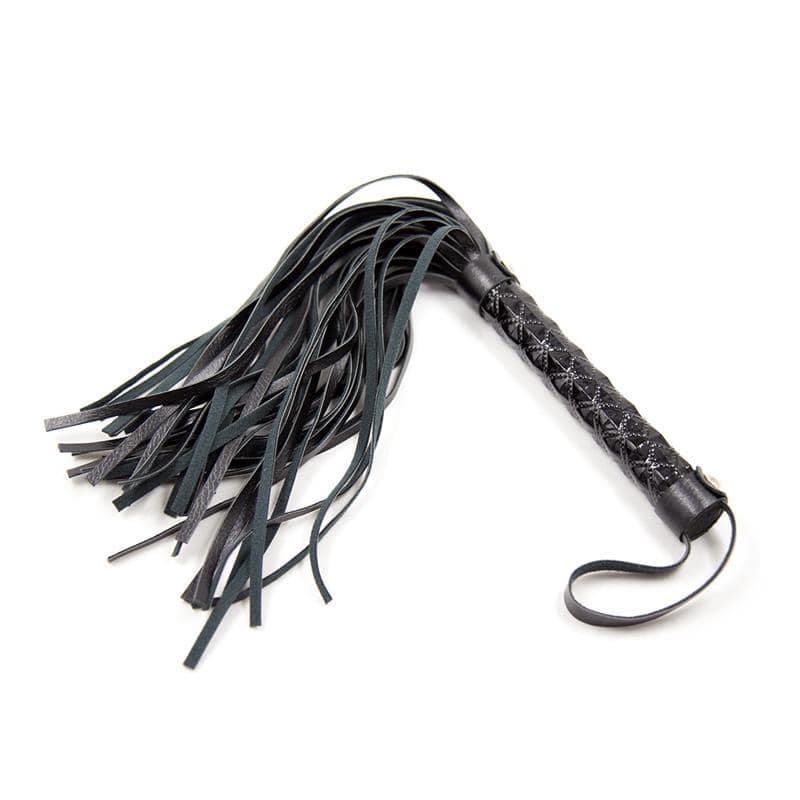 Flogger Diamond Pattern with Metal Hardware 39 cm Black - secretsextoys.store