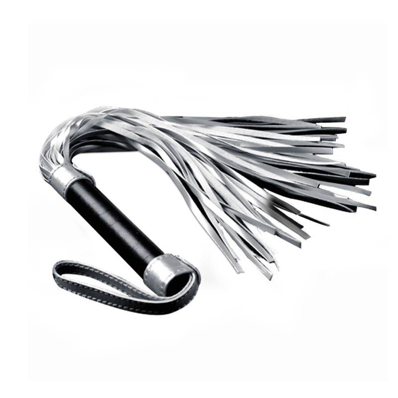 Flogger Faux Leather Silver and Black - secretsextoys.store
