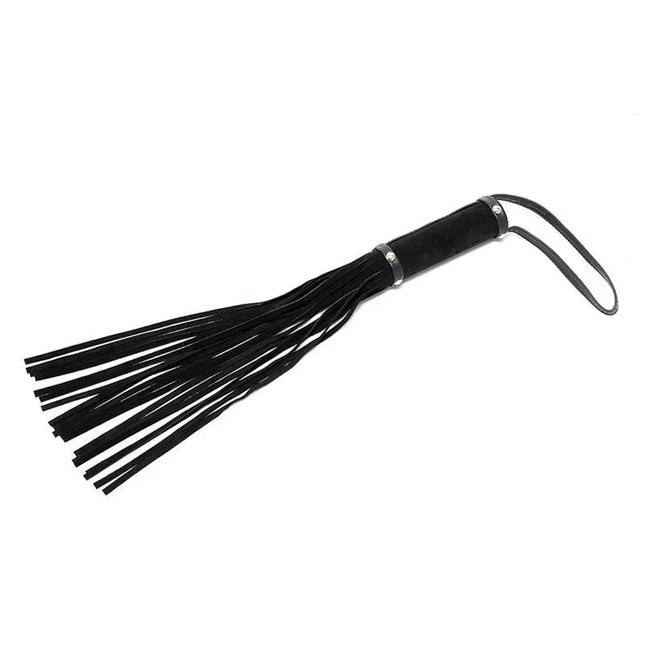 Flogger Leather 50 cm - Premium black leather flogger for BDSM play.