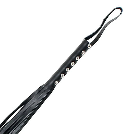 Flogger Leather 90 cm black genuine-leather BDSM sensory tool with sleek design for control and style