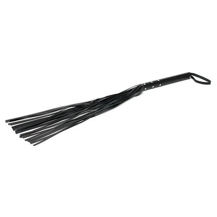 Flogger Leather 95cm - Premium genuine leather flogger with 18 strands, designed for precision and sensation, in timeless black finish.