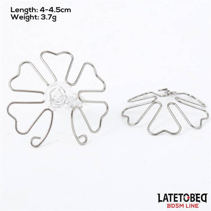 Flower-Shaped Nipple Accessory from Latetobed BDSM Line, elegant adjustable design for sensation and visual intrigue.