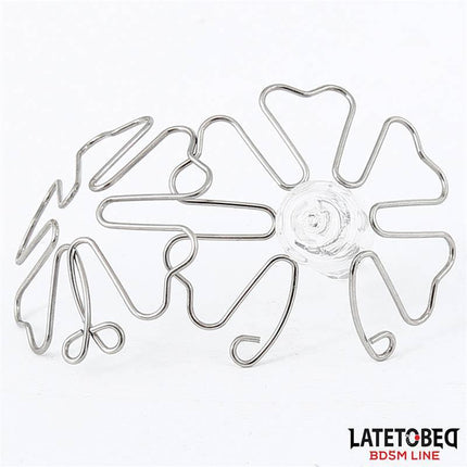 Flower-Shaped Nipple Accessory from Latetobed BDSM Line, elegant metal floral design, adjustable for intense pleasure and visual intrigue.