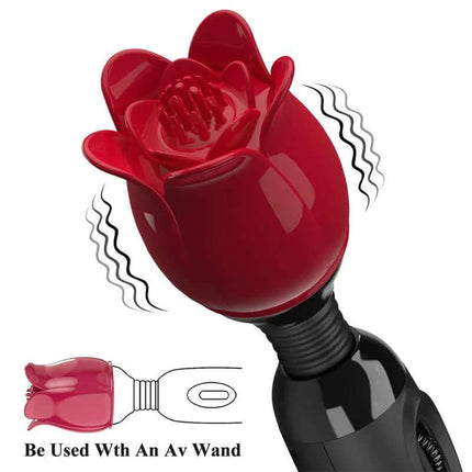 Flower Wand Power Wand Massager Head Red for precise, comfortable stimulation with ergonomic design and playful aesthetic.