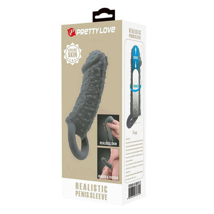 Fogg Penis Sleeve packaging showcasing realistic texture and testicle ring for enhanced endurance and deeper sensation.
