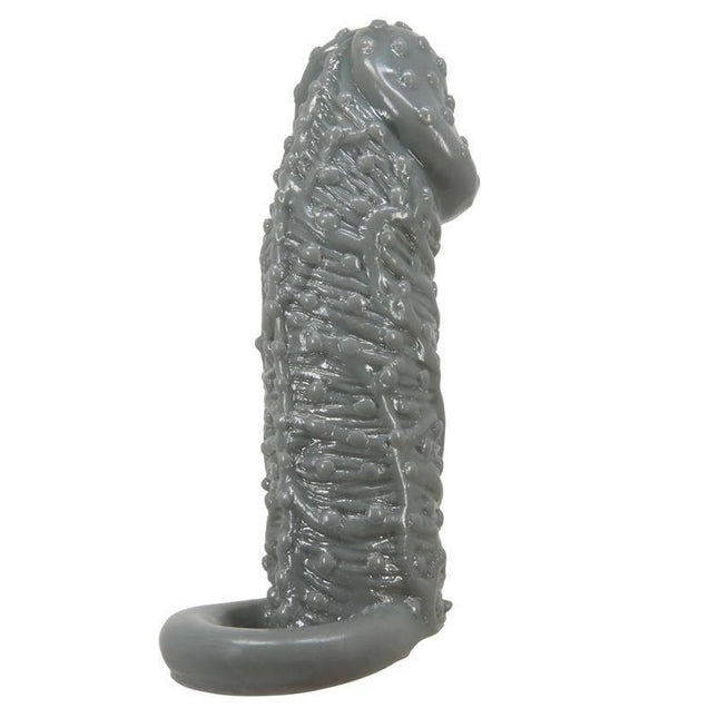 Fogg Penis Sleeve in grey, waterproof TPR material, with testicle ring for enhanced control and deeper sensation.