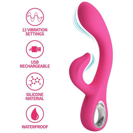 Fritz Rabbit Vibrator G-Spot with 12 vibration settings, silicone material, USB rechargeable, waterproof for ultimate pleasure.