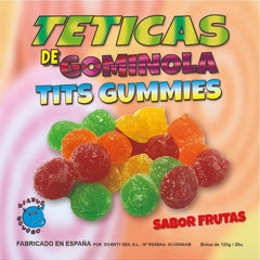 Box of Fruit Flavored Gummies in colorful packaging with assorted chewy candies.