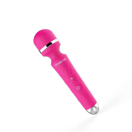 Massajer Rock Fuchsia pink massager with 7 vibration modes, featuring seamless design, ideal for travel and home use.