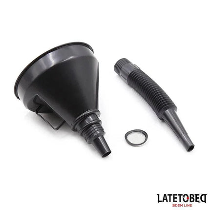 Funnel Black - LATETOBED BDSM accessory with detachable components for couples, designed for power dynamics exploration and control.