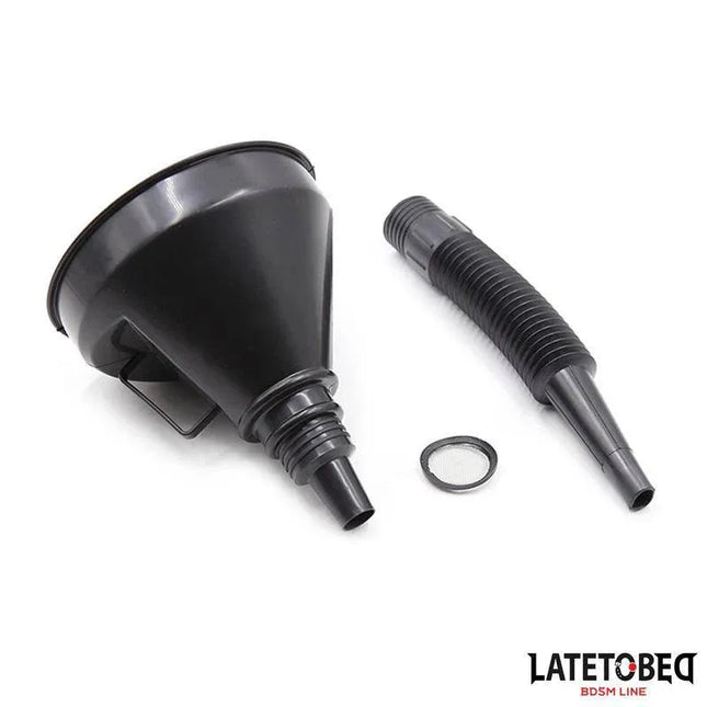Funnel Black - LATETOBED BDSM accessory with detachable components for couples, designed for power dynamics exploration and control.